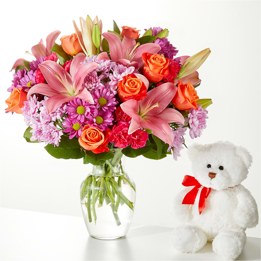 One and Only Bouquet and Bear Bundle – SCOTT'S FLOWERS, Amarillo TX