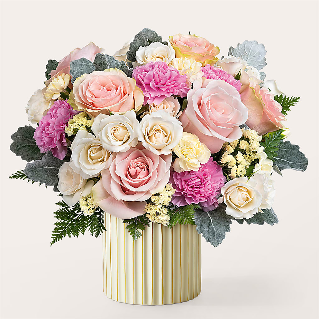 Blissful Moments Bouquet with Ivory Vase – SCOTT'S FLOWERS, Amarillo TX