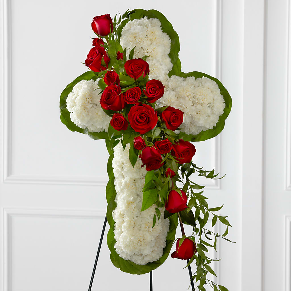 Floral Cross Easel – SCOTT'S FLOWERS, Amarillo TX