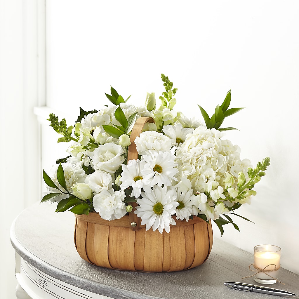 Pure Ivory Basket – SCOTT'S FLOWERS, Amarillo TX