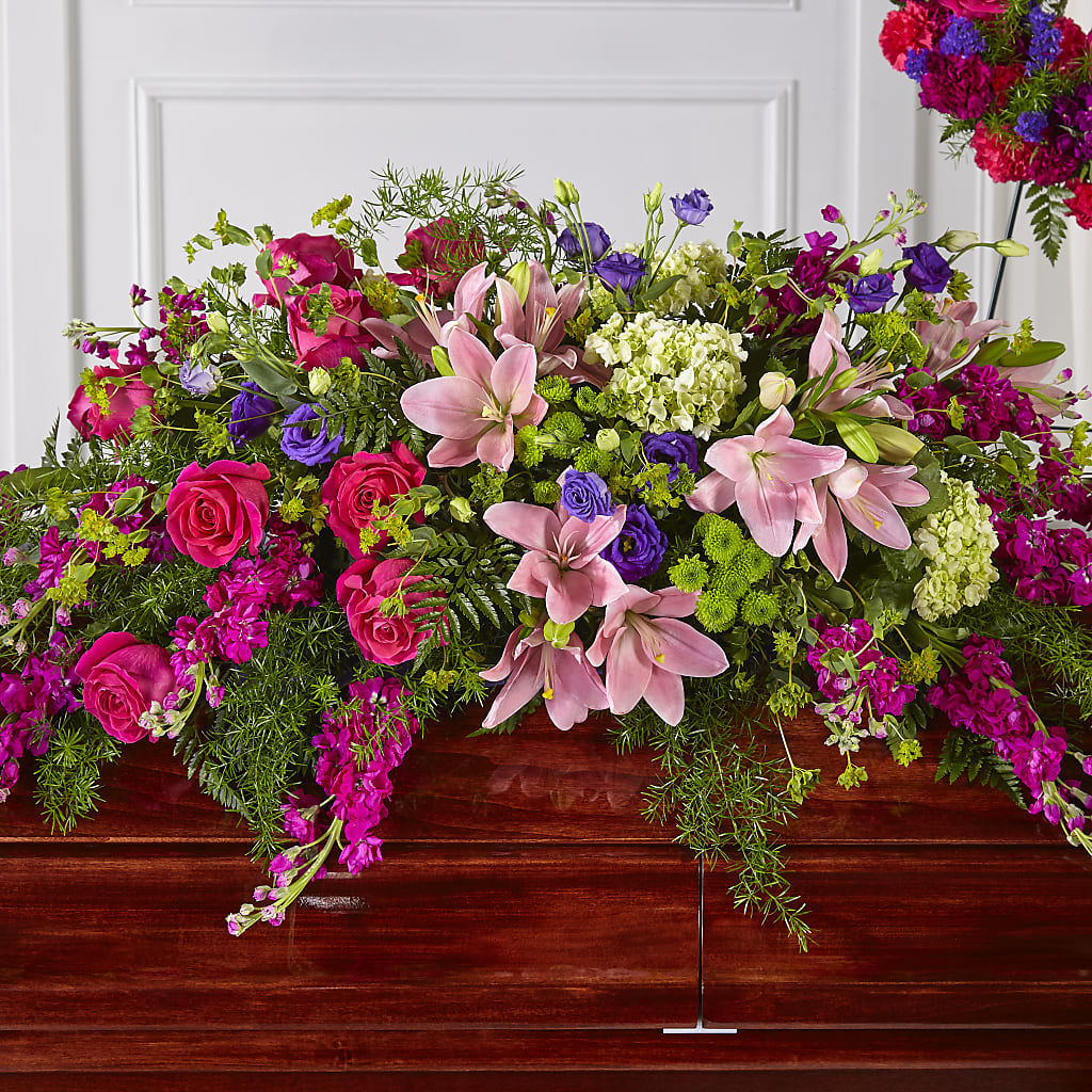 Radiant Tribute Casket Spray – SCOTT'S FLOWERS, Amarillo TX