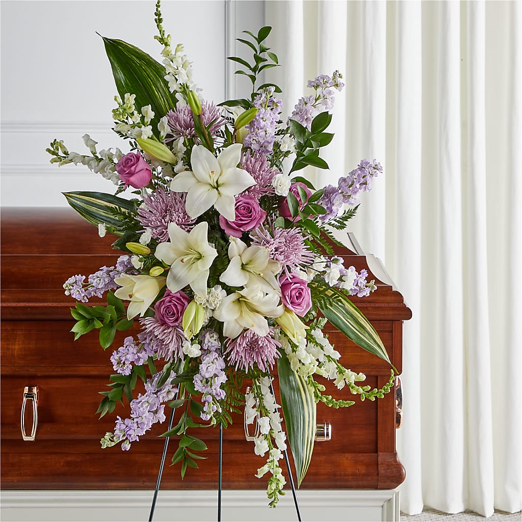 Grateful Hearts Standing Spray – SCOTT'S FLOWERS, Amarillo TX