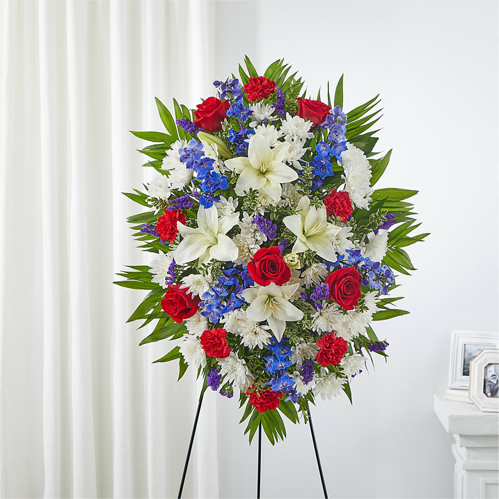 Cherished Service Standing Spray – SCOTT'S FLOWERS, Amarillo TX