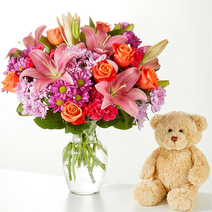 One and Only Bouquet and Bear Bundle – SCOTT'S FLOWERS, Amarillo TX