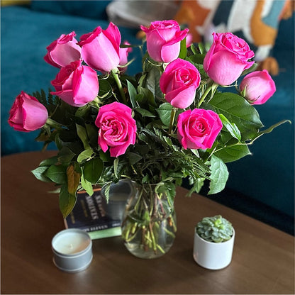 Long Stem Pink Rose Bouquet – SCOTT'S FLOWERS, Amarillo TX