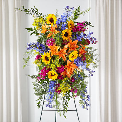 Sunlit Memories Standing Spray (Standard) – SCOTT'S FLOWERS, Amarillo TX