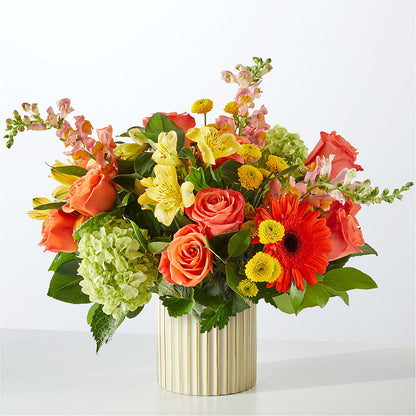 Autumn Sunshine Bouquet with Ivory Vase – SCOTT'S FLOWERS, Amarillo TX