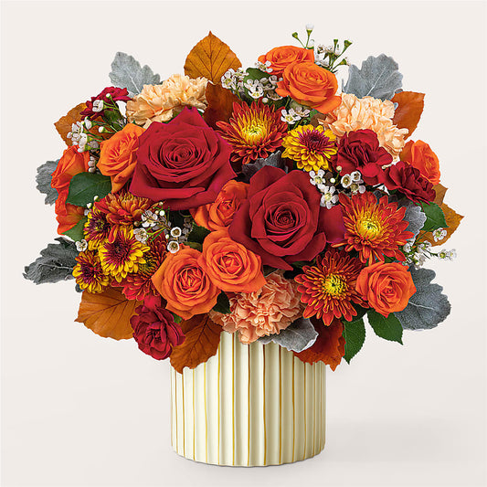 Merlot Bouquet with Ivory Vase – SCOTT'S FLOWERS, Amarillo TX