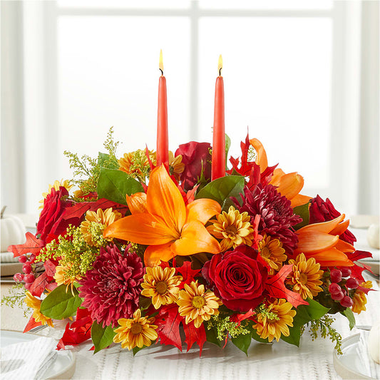 Autumn's Embrace Centerpiece – SCOTT'S FLOWERS, Amarillo TX
